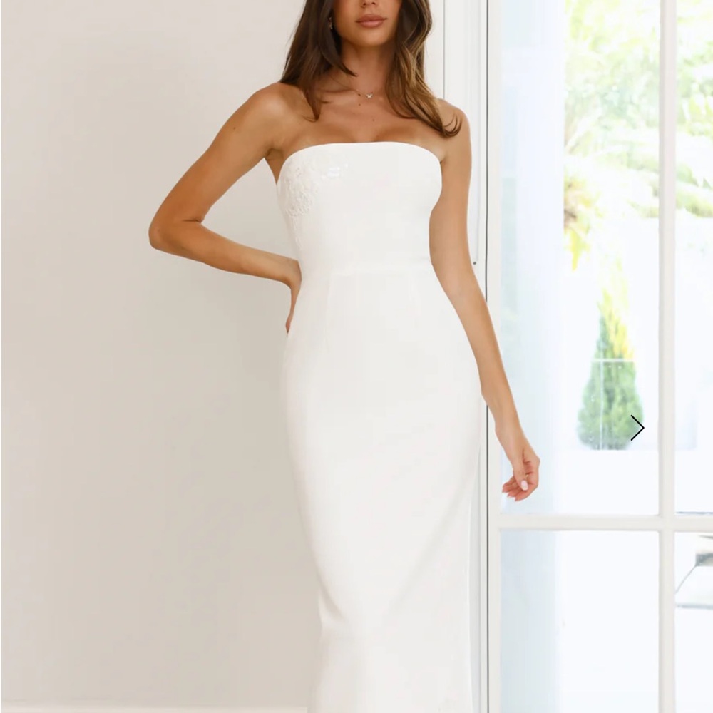Hello Molly Strapless White Dress